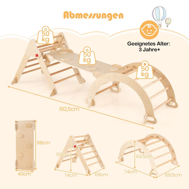 7-in-1 Kletterset für Kinder mit Rutsche und Rampe