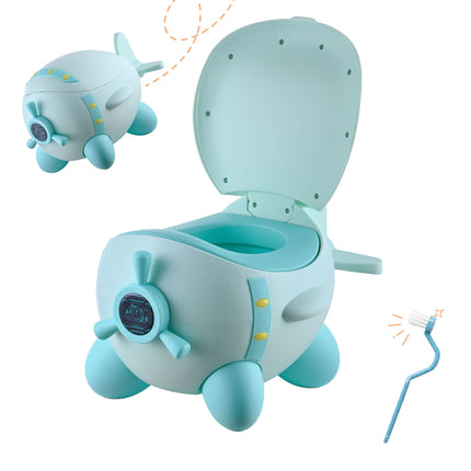 Pot d'apprentissage pour enfants en forme d'avion, couleur menthe, 1-3 ans