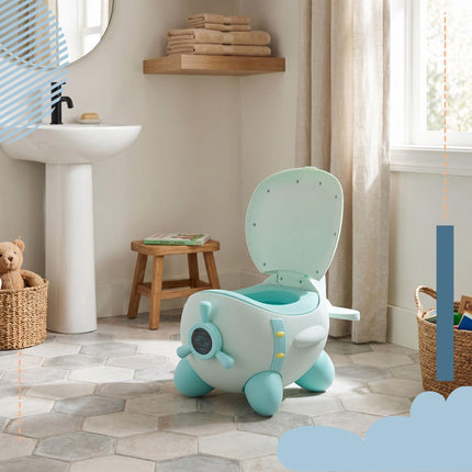 Pot d'apprentissage pour enfants en forme d'avion, couleur menthe, 1-3 ans
