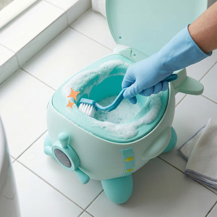 Pot d'apprentissage pour enfants en forme d'avion, couleur menthe, 1-3 ans