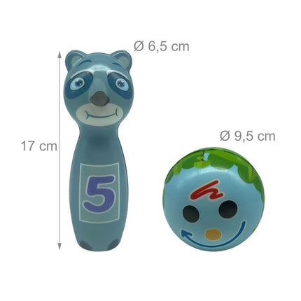 Jeu de bowling pour enfants sur le thème des animaux - 10 quilles, 2 boules