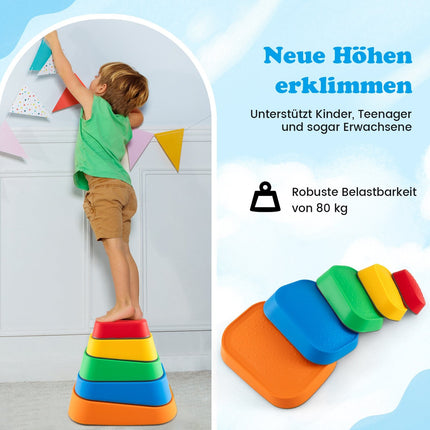 Balancier-Trittsteine für Kinder, rutschfest, 80 kg Tragkraft
