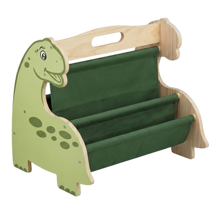 Bibliothèque pour enfants avec 4 poches en tissu – Motif dinosaure