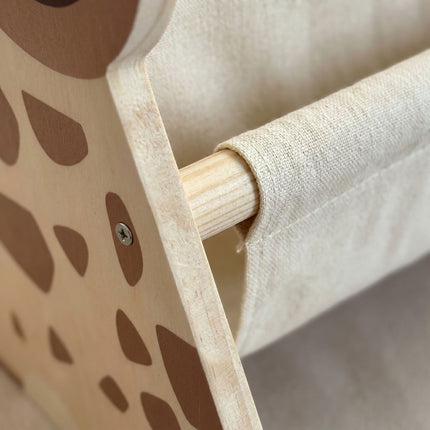 Bibliothèque pour enfants avec 4 poches en tissu – Motif girafe
