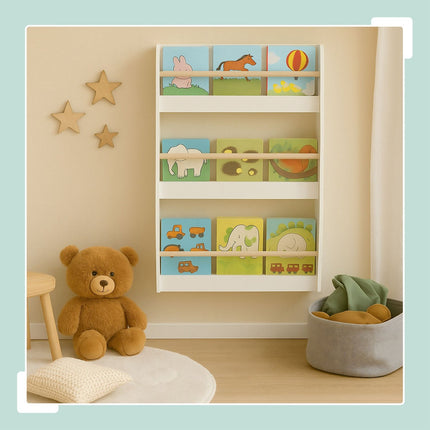 Bibliothèque pour enfants, 3 étagères, blanche