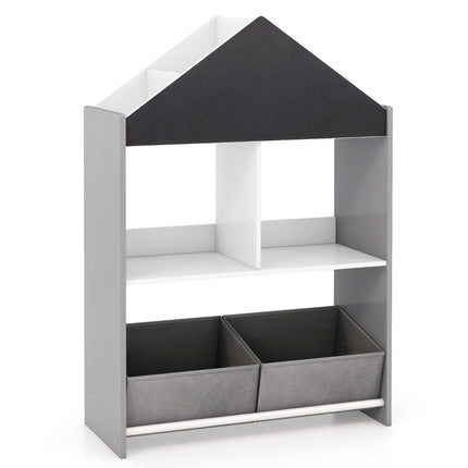 Bibliothèque pour enfants avec tableau noir et boîtes de rangement