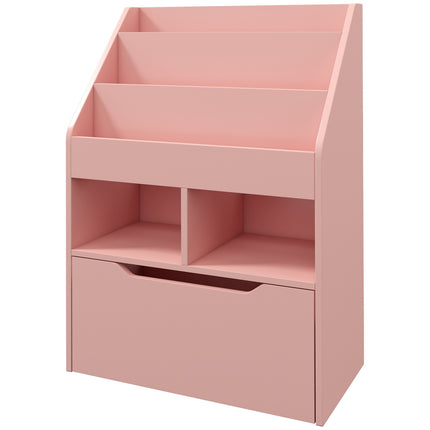 Kinderbücherregal mit Schublade, Pink, 60 x 30 x 90 cm