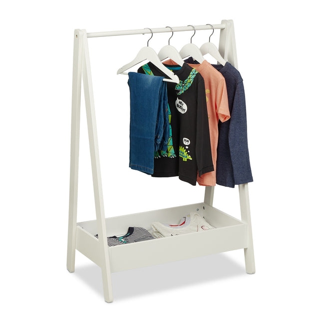 Portant à vêtements pour enfants avec plateau de rangement