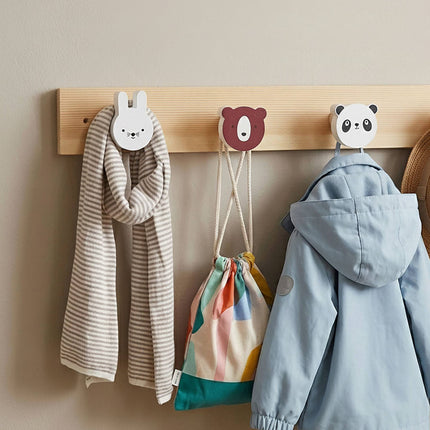 Porte-manteau pour enfants avec 4 crochets animaux, multicolore