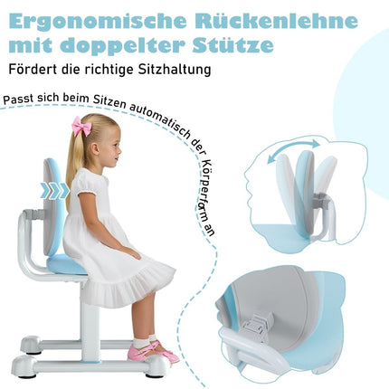 Kinderschreibtischstuhl, höhenverstellbar, ergonomische Rückenlehne