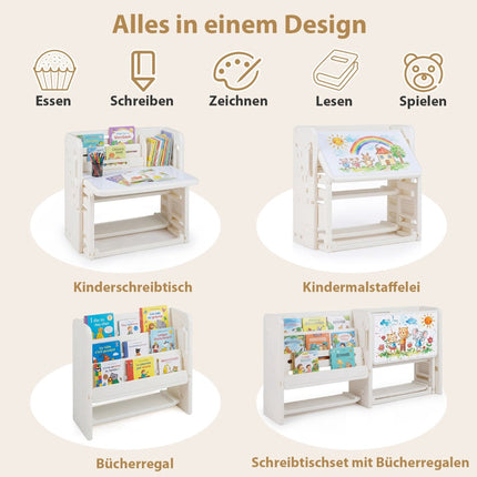 Ensemble bureau enfant avec étagères et tableau blanc
