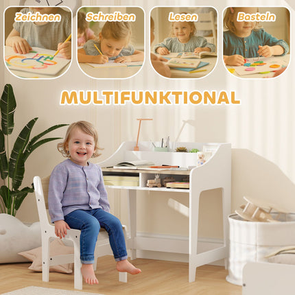 Kinderschreibtisch- und Stuhl-Set, ergonomisch, Alter 3–8