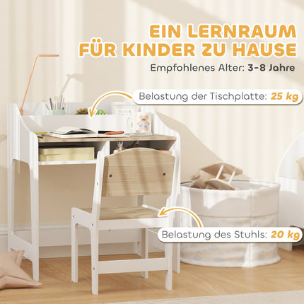 Kinderschreibtisch- und Stuhl-Set, ergonomisch, Alter 3–8
