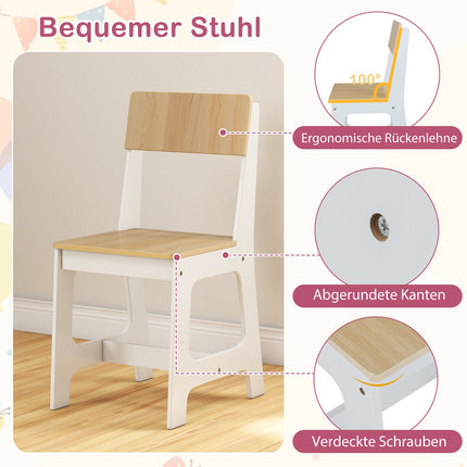 Ensemble bureau et chaise pour enfants avec étagères de rangement