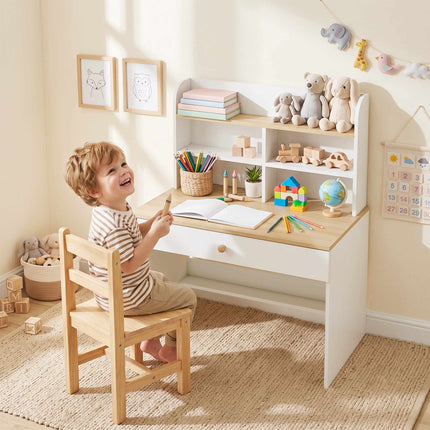 Bureau enfant avec rangement, blanc, 80 x 50 x 100 cm