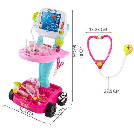 Kinderarzt-Spielset mit Kinderwagen – 18 Teile