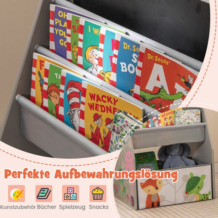 Ensemble bureau et chaise double face pour enfants avec chevalet