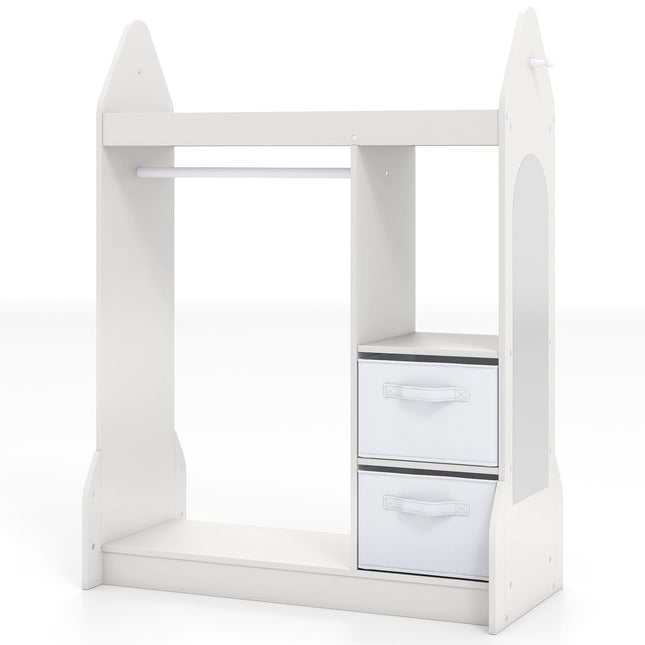 Armoire à déguisements pour enfants avec miroir, blanche, 107 cm