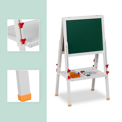 Chevalet pour enfants avec tableau blanc et tableau noir, réglable