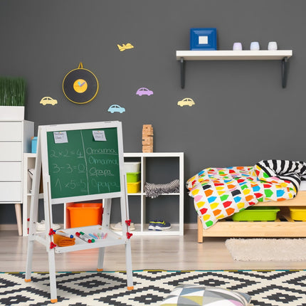 Chevalet pour enfants avec tableau blanc et tableau noir, réglable