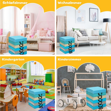Lot de 6 coussins de sol pour enfants avec poignée, bleu clair