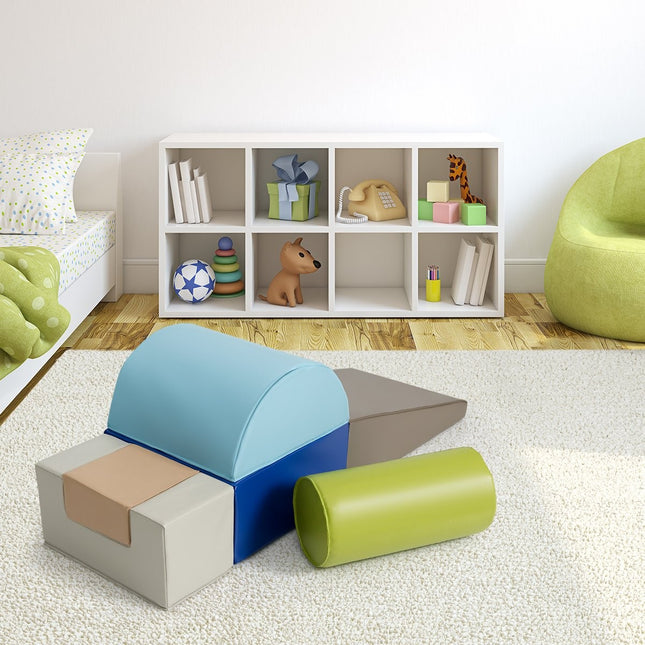 Ensemble de blocs de construction en mousse pour enfants - 6 pièces, marron