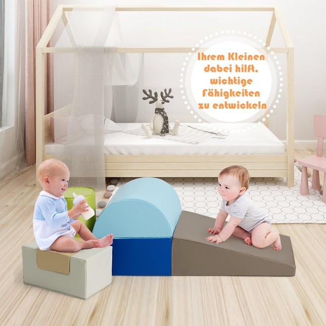 Ensemble de blocs de construction en mousse pour enfants - 6 pièces, marron