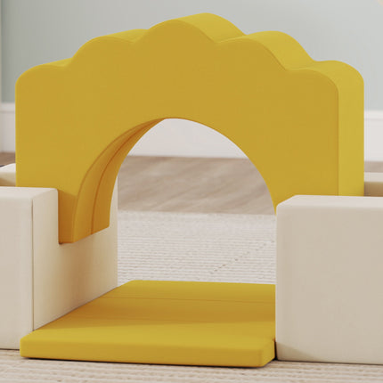 Ensemble de jeu en mousse pour enfants, 7 pièces, velours jaune