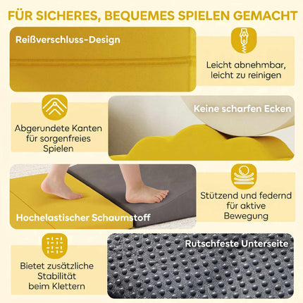 Ensemble de jeu en mousse pour enfants, 7 pièces, velours jaune