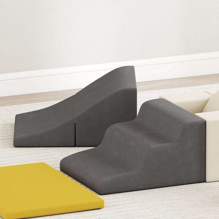Ensemble de jeu en mousse pour enfants, 7 pièces, velours jaune