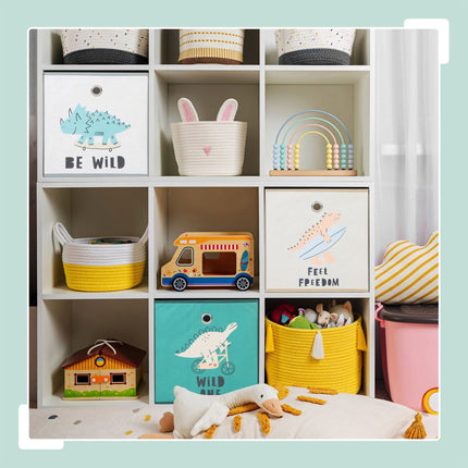 Boîtes de rangement pliables pour enfants, lot de 3, dinosaures et animaux