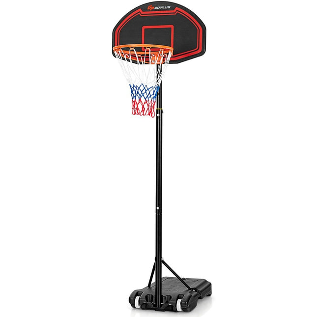 Support de basket-ball réglable en hauteur pour enfants, pour intérieur et extérieur, noir + rouge