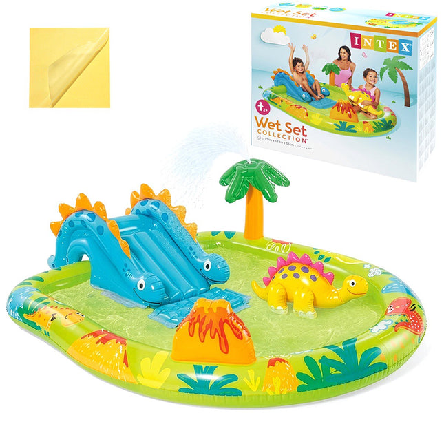 Aire de jeux aquatiques gonflable pour enfants avec toboggan et arroseur