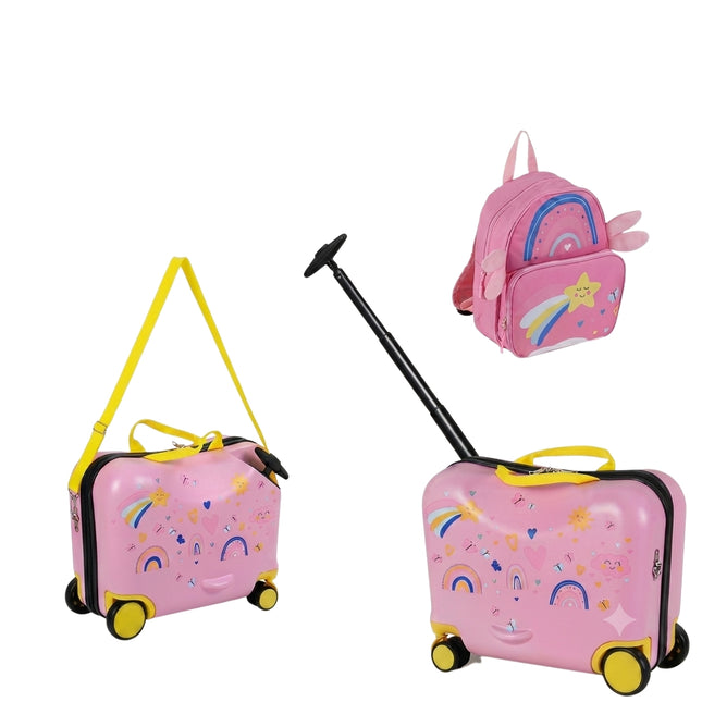Ensemble de bagages pour enfants : valise à roulettes de 47 cm et sac à dos de 30 cm