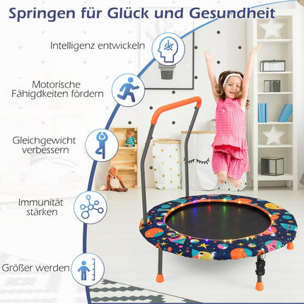 Mini trampoline pour enfants avec lumières LED et poignée amovible