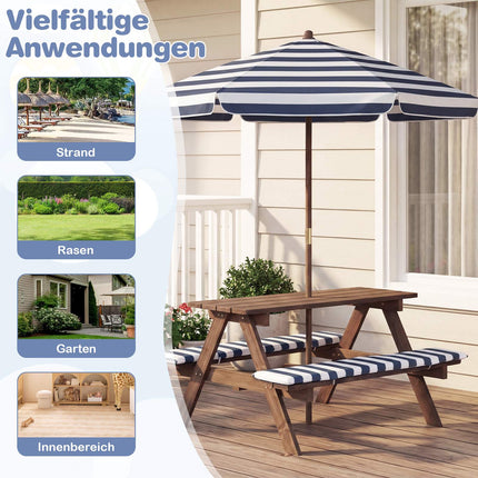 Kindersitzgruppe für Draußen mit verstellbarem Sonnenschirm