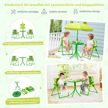 Ensemble de pique-nique pour enfants avec parapluie - Ensemble pliable 4 pièces