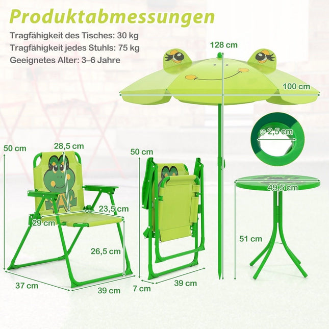 Ensemble de pique-nique pour enfants avec parapluie - Ensemble pliable 4 pièces
