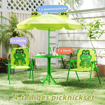 Ensemble de pique-nique pour enfants avec parapluie - Ensemble pliable 4 pièces