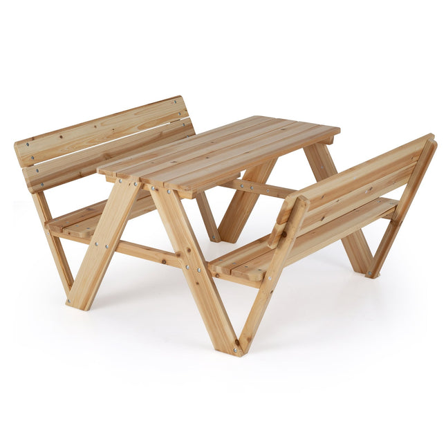 Ensemble table de pique-nique pour enfants avec bancs, en bois massif