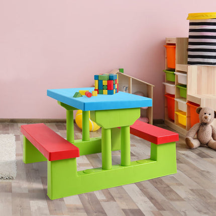 Ensemble table de pique-nique pour enfants avec parasol, 4 places