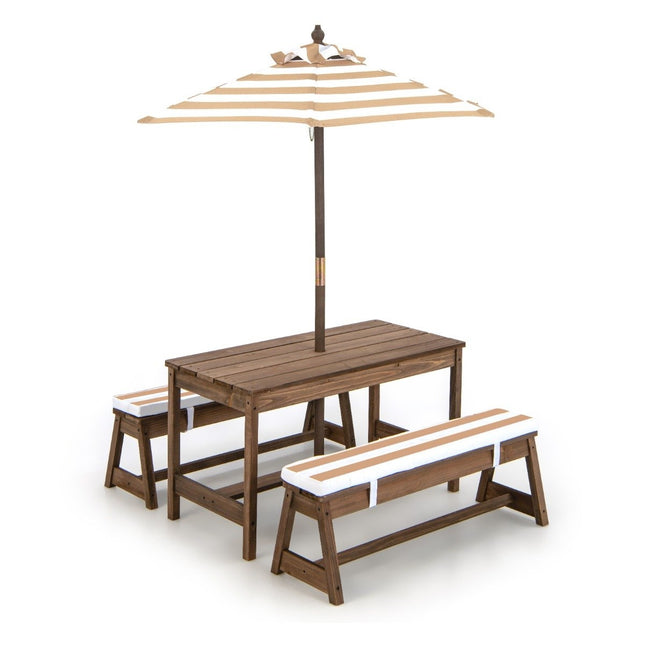 Ensemble de table de pique-nique pour enfants avec parasol et bancs