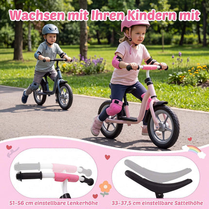 Draisienne rose pour enfants, selle et guidon réglables