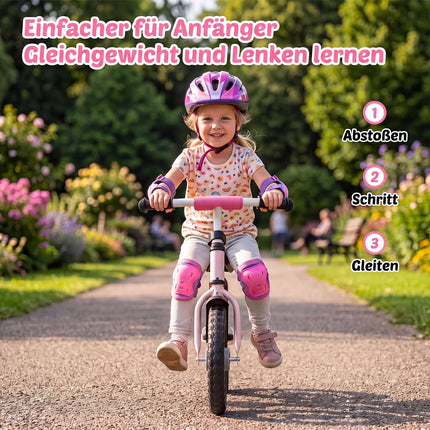 Draisienne rose pour enfants, selle et guidon réglables