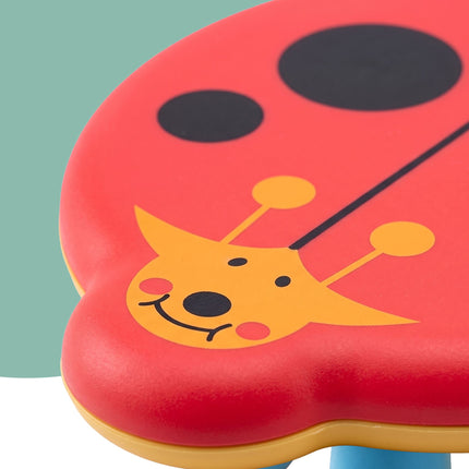Kinderhocker aus Kunststoff, Marienkäfer-Design, Mehrfarbig