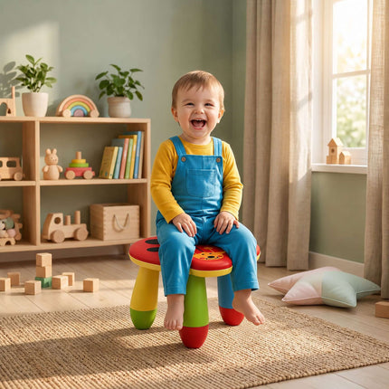 Kinderhocker aus Kunststoff, Marienkäfer-Design, Mehrfarbig