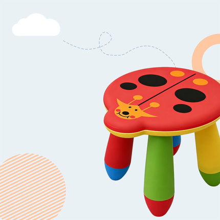 Kinderhocker aus Kunststoff, Marienkäfer-Design, Mehrfarbig