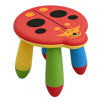 Kinderhocker aus Kunststoff, Marienkäfer-Design, Mehrfarbig