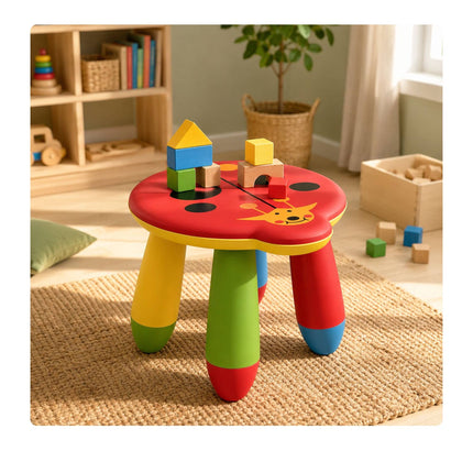 Kinderhocker aus Kunststoff, Marienkäfer-Design, Mehrfarbig