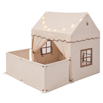 Tente de jeu pour enfants avec guirlande lumineuse « jardin » et « étoiles ».